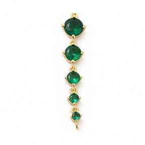 Intermediate Link With Green Zirconia Stones – 18K Gold-plated (36x7.5mm) - Uniq Perler - 116134