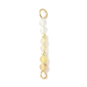 Intermediate Link With Yellow Natural Stone - Gold-plated Steel (26.5mm), 2 pcs. - Uniq Perler - 115040