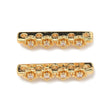 Zwischenteil mit kubischen Zirkonia – Blume, 18K Vergoldet Messing (19,5x5x3,5mm) 2 Stk.