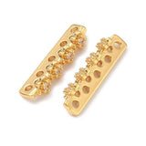 Zwischenteil mit kubischen Zirkonia – Blume, 18K Vergoldet Messing (19,5x5x3,5mm) 2 Stk.