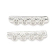 Zwischenglied mit kubischen Zirkonia – Blume, Versilbert Messing (19,5x5x3,5 mm) 2 Stück