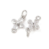 Mellemled Med Kubiske Zirkonia – Langtidsholdbar Platinbelagt Messing (13x8,5x4mm) - Uniq Perler - 119070