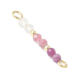 Mellemled Med Natursten – Forgyldt Stål (26,5mm), 2 stk. - Uniq Perler - 114774