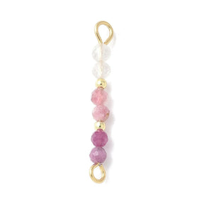 Mittelstück mit Naturstein – Vergoldet Stahl (26,5 mm), 2 Stk. - Uniq Perler - 114774