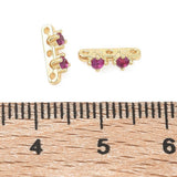 Mellemled Med Zirkonia – 18K Forgyldt Messing, 3 Huller (10x3,5x3,5mm) 2 stk. - Uniq Perler - 123054