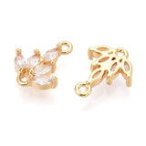 Mellemled Med Zirkonia Sten - 18K Langtidsholdbar Forgyldt (13x10mm) 2 stk. - Uniq Perler - 115459