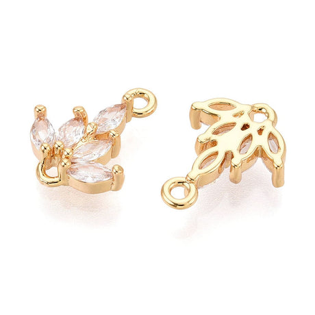 Mellemled Med Zirkonia Sten - 18K Langtidsholdbar Forgyldt (13x10mm) 2 stk. - Uniq Perler - 115459