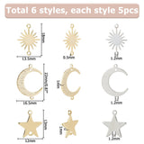 Mellemled Mix – Langtidsholdbar - Sol Måne Stjerne (30 stk) - Uniq Perler - 117681