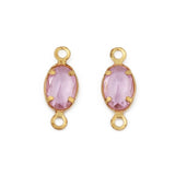 Mellemled Oval – Zirkonia Forgyldt (11.5mm, 10 stk) - Uniq Perler - 117656