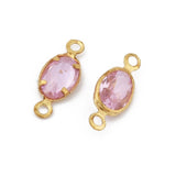 Mellemled Oval – Zirkonia Forgyldt (11.5mm, 10 stk) - Uniq Perler - 117656