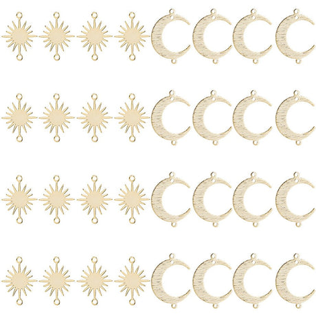 Mellemled Sol & Måne – 24K Forgyldt Langtidsholdbar (32 stk) - Uniq Perler - 117684