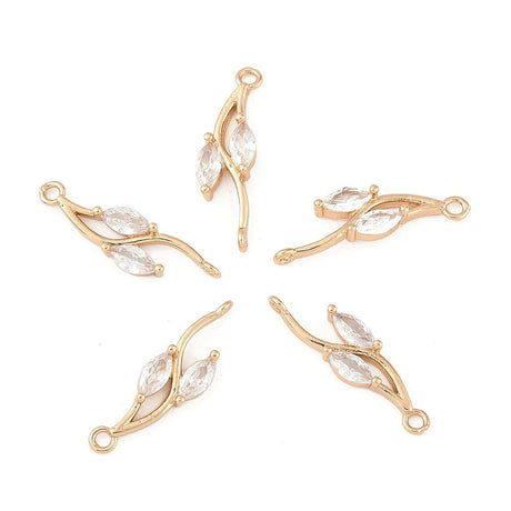 Mellemled – Zirkonia Forgyldt Langtidsholdbar (23mm, 5 stk) - Uniq Perler - 117690