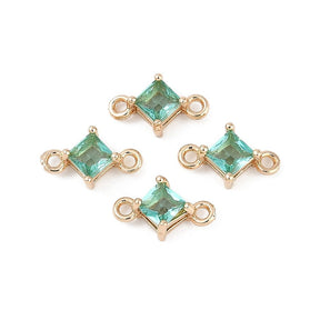 Intermediate/Connectors – Green Glass with (11 mm)2 pcs. - Uniq Perler - 