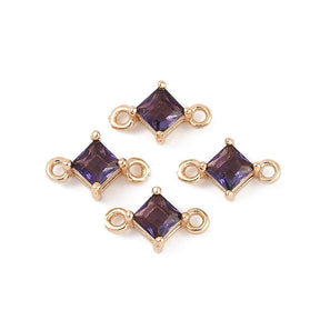 Intermediate/Connectors – Purple Glass with (11 mm) 2 pcs - Uniq Perler - 117291