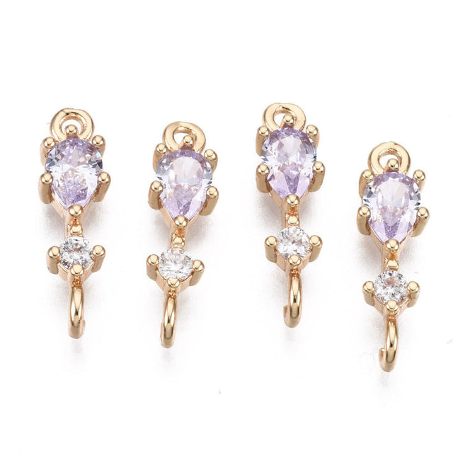 Zwischenstücke/Verbinder mit Tropfen – Helllila mit langanhaltender Beschichtung (17mm) 2 Stk. - Uniq Perler - 117090