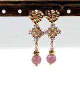 Mellemled/Link Med Lilla Zirkonia Sten, Forgyldt, 20x14mm - Uniq Perler - 114179