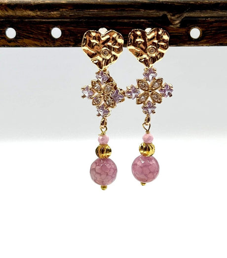 Mellemled/Link Med Lilla Zirkonia Sten, Forgyldt, 20x14mm - Uniq Perler - 114179