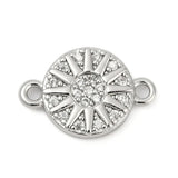 Mellemled/Link Med Zirkonia Sten, Platin Farvet, 13x9mm - Uniq Perler - 699756