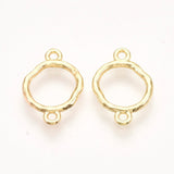 Mellemled/Links Med Hamret Overflade - Forgyldt (15x9mm) 6 Stk - Uniq Perler - 0000014746