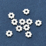 Intermediate Beads – Long-Lasting 925 Sterling Silver Plated Brass, Flower (4x1.2mm)