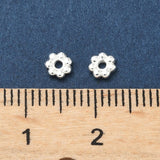 Intermediate Beads – Long-Lasting 925 Sterling Silver Plated Brass, Flower (4x1.2mm)