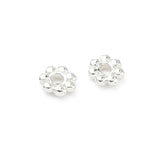 Intermediate Beads – Long-Lasting 925 Sterling Silver Plated Brass, Flower (4x1.2mm)