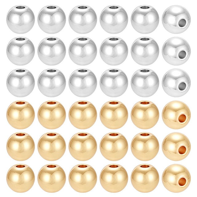 Zwischenperlen – Langlebig Vergoldet Messing, Gold & Silber (6x5,5mm) 160 Stk.