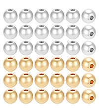 Zwischenperlen – Langlebig Vergoldet Messing, Gold & Silber (6x5,5mm) 160 Stk.