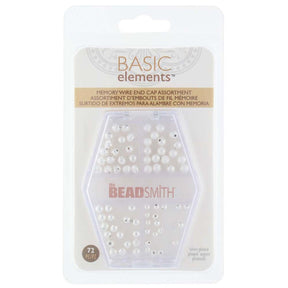 Memory Wire Endekapper – Sølvfarvede (3–4mm, 72 stk.) – Beadsmith - Uniq Perler - 126474