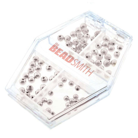 Memory Wire Endekapper – Sølvfarvede (3–4mm, 72 stk.) – Beadsmith - Uniq Perler - 126474