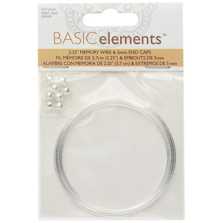 Memory Wire Inkl. Endeperler – Forsølvet Messing (0,8mm, 12 Ringe) - Uniq Perler - 623730