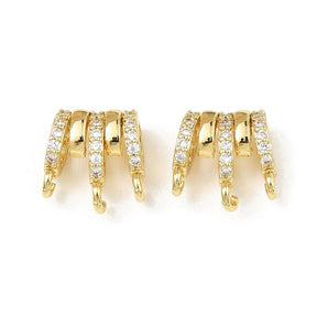 Mesing vedhæng med Zirkonia – 18K Langtidsholdbar Forgyldt Messing (12x12x6mm) - Uniq Perler - 124711