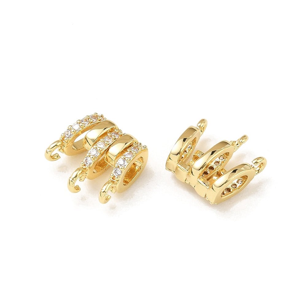 Mesing vedhæng med Zirkonia – 18K Langtidsholdbar Forgyldt Messing (12x12x6mm) - Uniq Perler - 124711