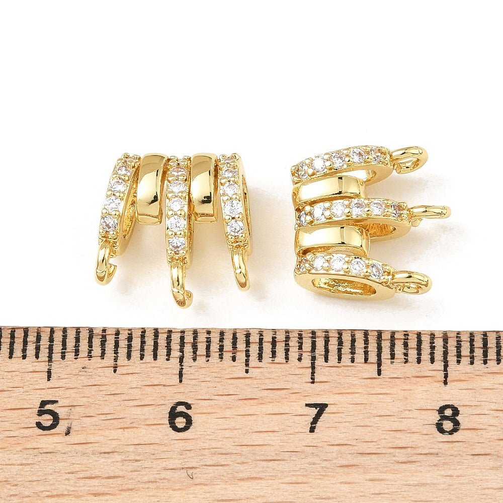Mesing vedhæng med Zirkonia – 18K Langtidsholdbar Forgyldt Messing (12x12x6mm) - Uniq Perler - 124711