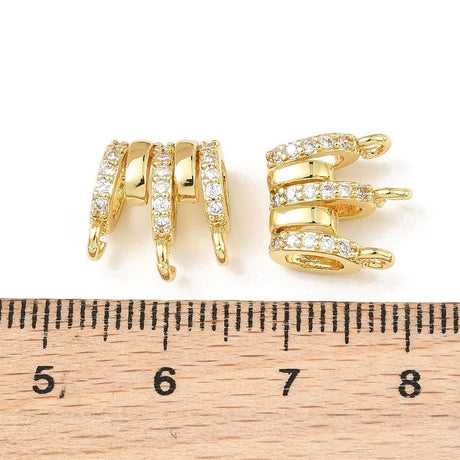 Mesing vedhæng med Zirkonia – 18K Langtidsholdbar Forgyldt Messing (12x12x6mm) - Uniq Perler - 124711