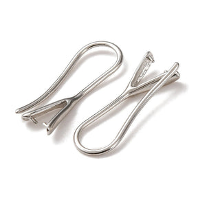 Messing Ohrhaken – Platinfarbene, langlebige Beschichtung (23mm) - Uniq Perler - 
