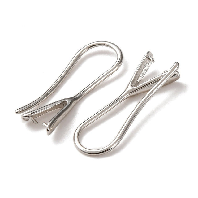 Messing Ørekrog – Platinfarvet, Langtidsholdbar Belægning (23mm) - Uniq Perler - 