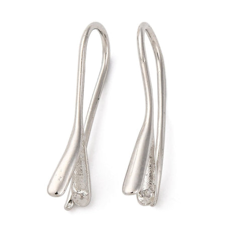 Messing Ørekrog – Platinfarvet, Langtidsholdbar Belægning (23mm) - Uniq Perler - 