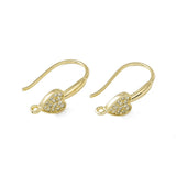 Messing Ørekroge med Hjerte – 18K Forgyldt (20.5x13mm) - Uniq Perler - 