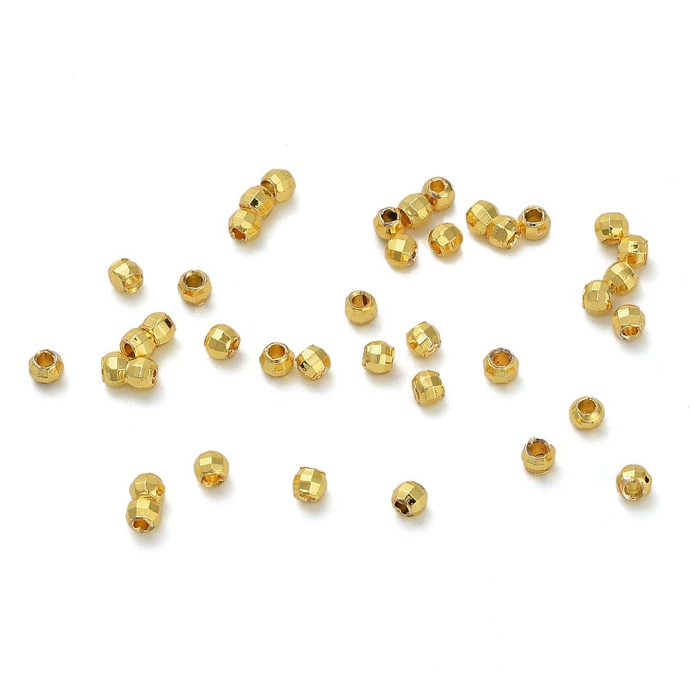 Brass Beads – Long-lasting 18K Gold-plated, Faceted Rondelle (2.5x2mm)