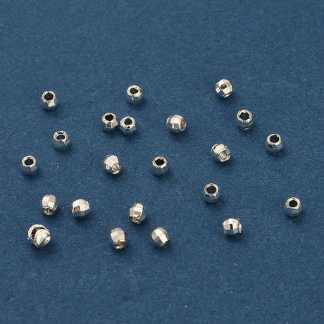 Messingperler – Langvarig Forsølvet, Fasettert rondell (2,5x2mm)