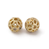 Messing Perler Med Zirkonia Sten, 18K Langtidsholdbar Forgyldt, 8mm - Uniq Perler - 113604