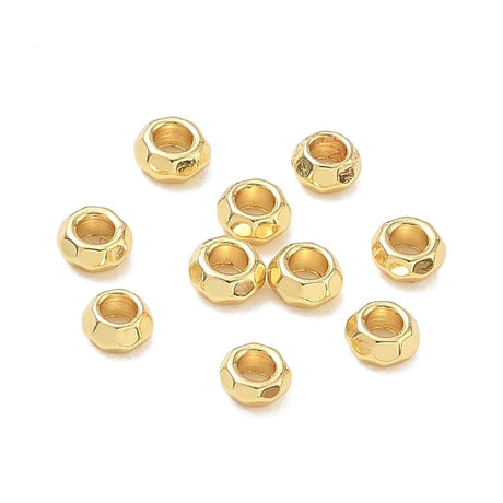 Messing Perler – Rondel, 18K Langtidsholdbar Forgyldt (4x2mm) 6 stk. - Uniq Perler - 122552