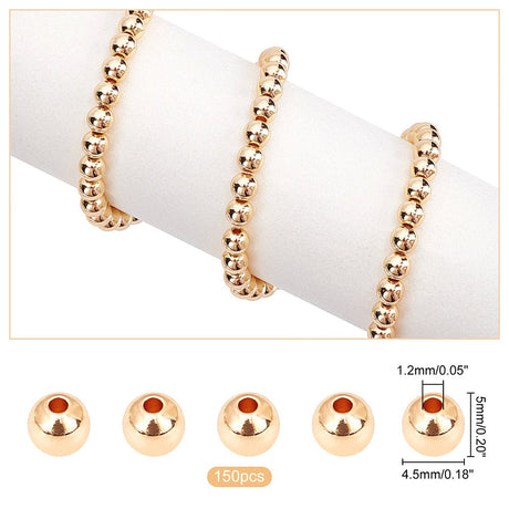 Messing Perler – Rondel, Langtidsholdbar 14K Forgyldt (5x4,5mm) 150 Stk - Uniq Perler - 113406