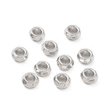 Messing Perler – Rondel, Langtidsholdbar Platinbelagt (4x2mm) 6 stk. - Uniq Perler - 122554