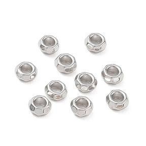 Messing Perler – Rondel, Langtidsholdbar Platinbelagt (4x2mm) 6 stk. - Uniq Perler - 122554