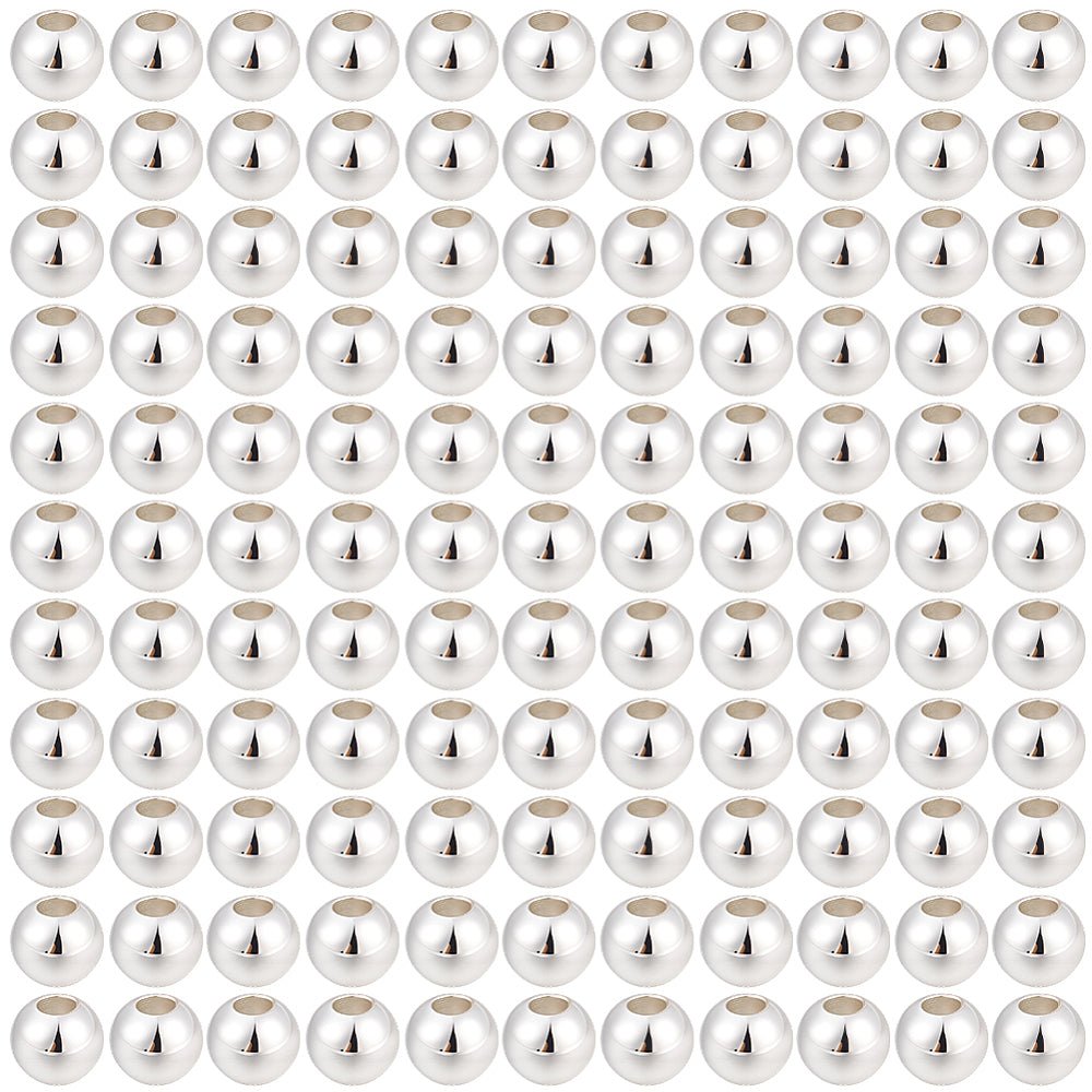 Messing Perler – Runde, Langtidsholdbar Forsølvet (4x3mm) 400 stk. - Uniq Perler - 122555