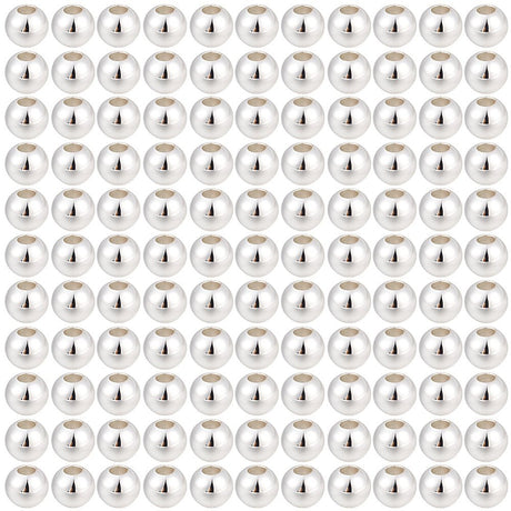 Messing Perler – Runde, Langtidsholdbar Forsølvet (4x3mm) 400 stk. - Uniq Perler - 122555