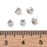 Messing Perler – Twistet , Langtidsholdbar Platinbelagt (3,5x3,5x3mm) 6 stk. - Uniq Perler - 122556