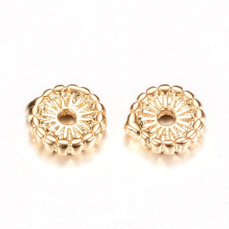 Metal Perler, Forgyldt, 5x1,5 Mm, 10 Stk - Uniq Perler - 546798